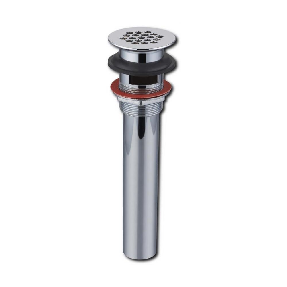 1-1/4" Open Grid Drain less Overflow - Brass 17 Gauge Tailpiece 6"