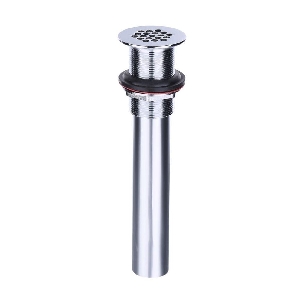 1-1/4" Open Grid Drain less Overflow (straight) - Brass 17 Gauge Tailpiece 6"