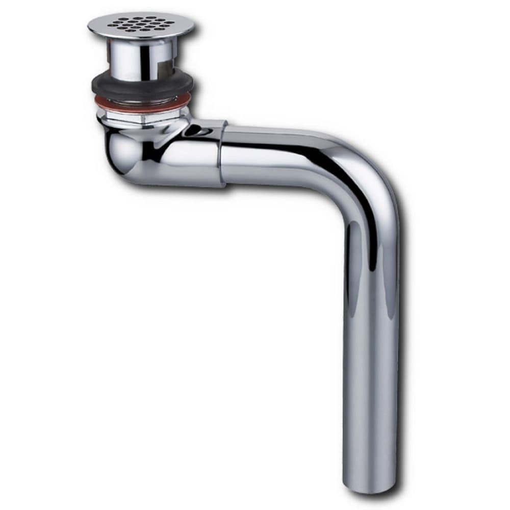 1-1/4" Open Grid Drain with Offset Tailpiece (with bend) - Brass 17 Gauge Tailpiece 6"