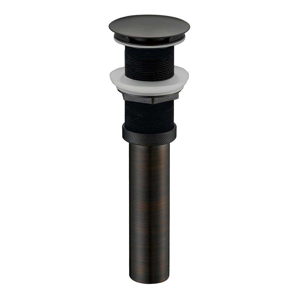 11" Oil Rubbed Bronze Push Pop up Drain Assembly - All Brass construction less Over Flow