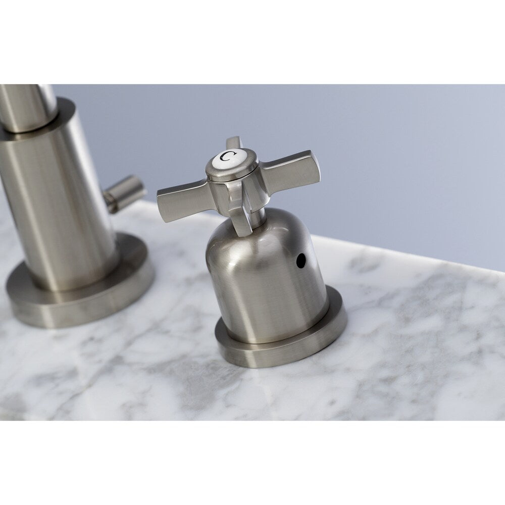 Millennium 8 inch Widespread 2-Handle High-Arc Bathroom Faucet in Brushed Nickel