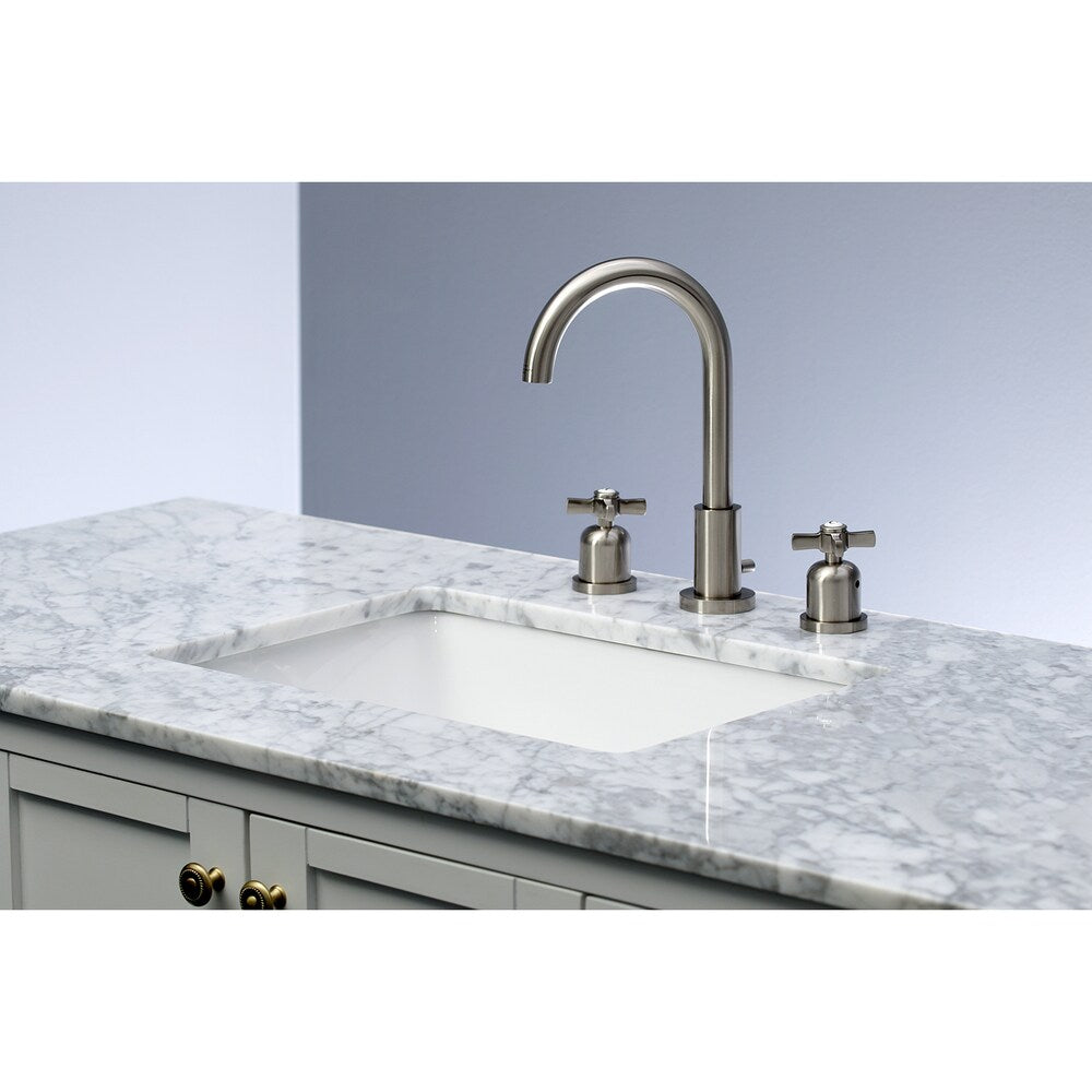 Millennium 8 inch Widespread 2-Handle High-Arc Bathroom Faucet in Brushed Nickel