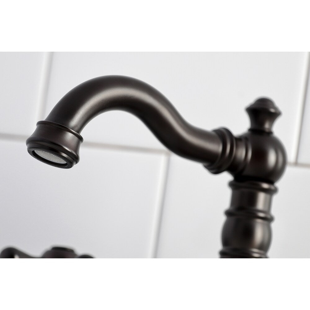 Classic 8 inch Widespread Double Handle Bathroom Faucet in Oil Rubbed Bronze