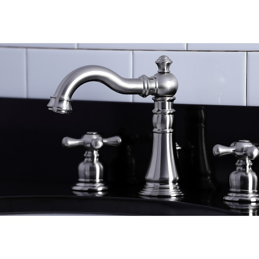 Robinet de salle de bain américain/classique à 2 poignées de 8 pouces en nickel brossé