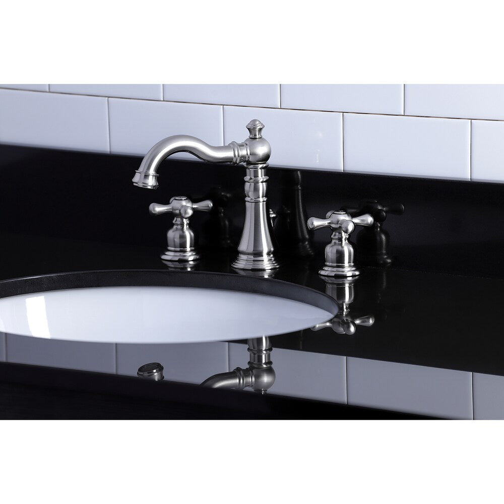 Robinet de salle de bain américain/classique à 2 poignées de 8 pouces en nickel brossé