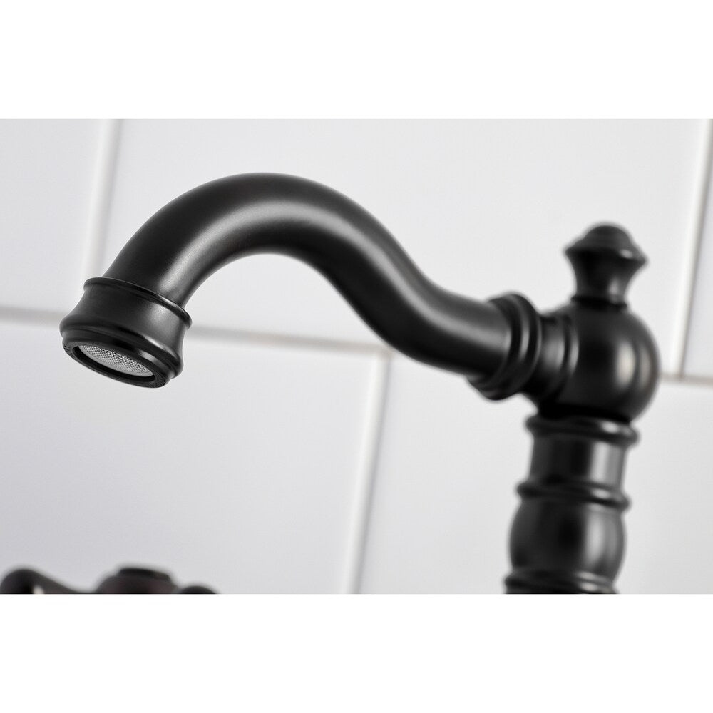 Robinet de salle de bain américain/classique à 2 poignées de 8 pouces en noir mat