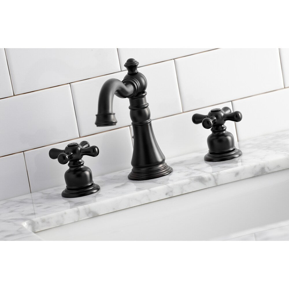 Robinet de salle de bain américain/classique à 2 poignées de 8 pouces en noir mat