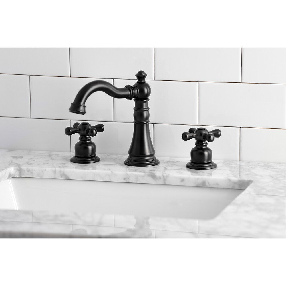 Robinet de salle de bain américain/classique à 2 poignées de 8 pouces en noir mat
