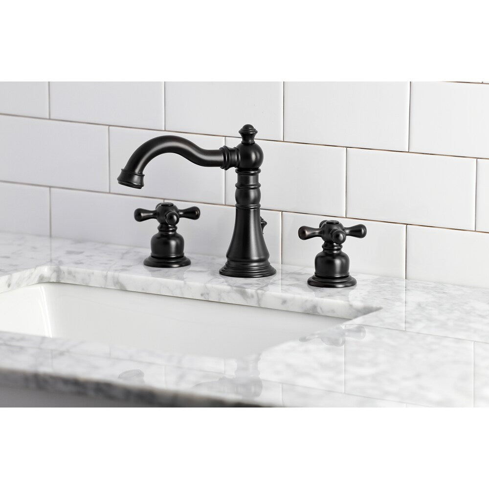Robinet de salle de bain américain/classique à 2 poignées de 8 pouces en noir mat
