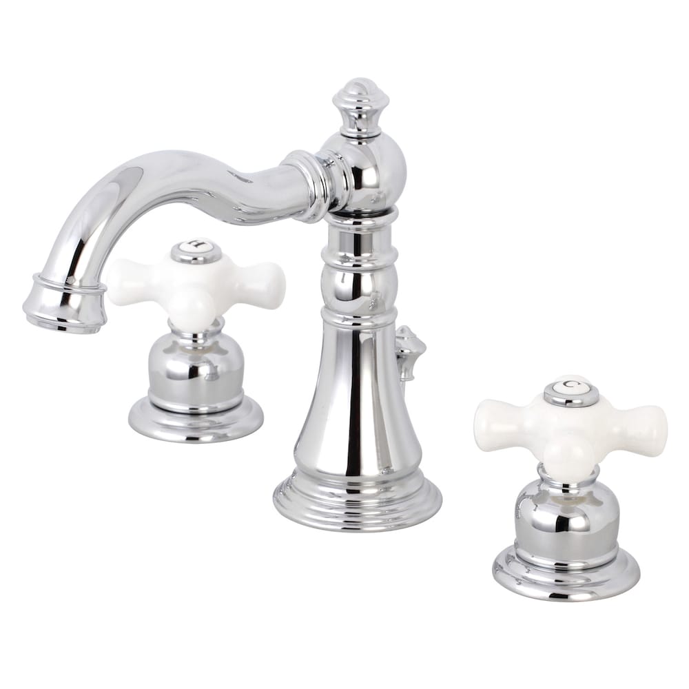 American Classic Porcelain 8 inch Widespread 2-Handle Bathroom Faucet in Polished Chrome