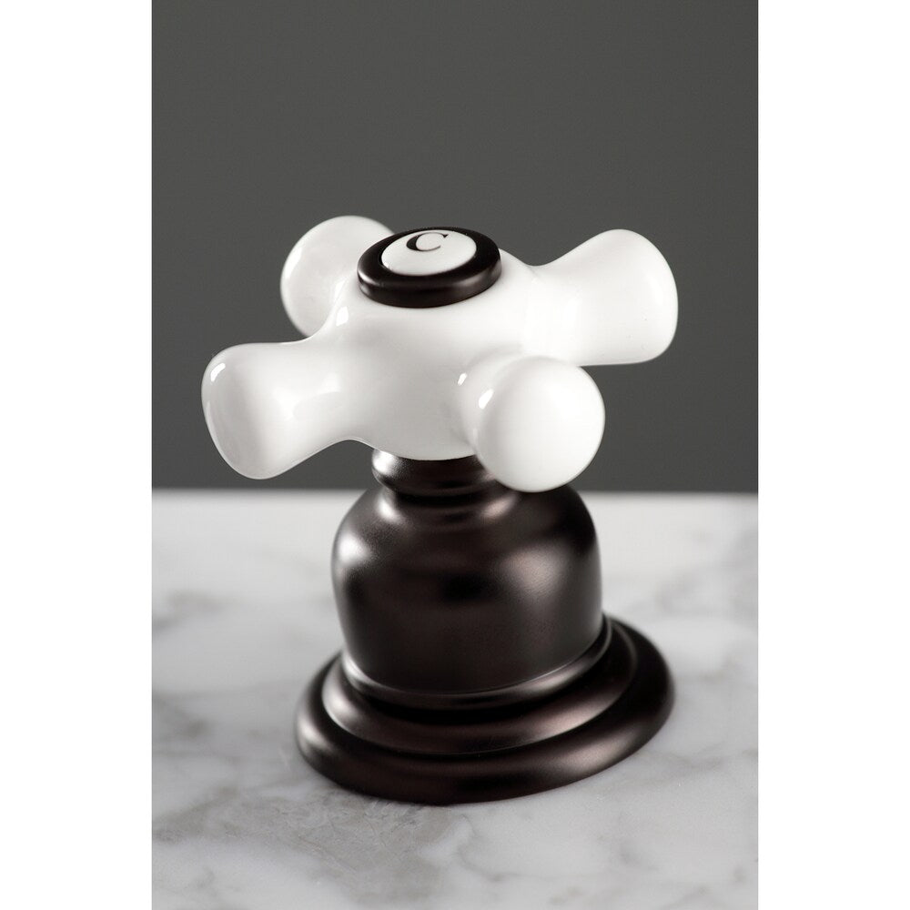 Robinet de salle de bain à 2 poignées en porcelaine classique américaine de 8 pouces en bronze huilé