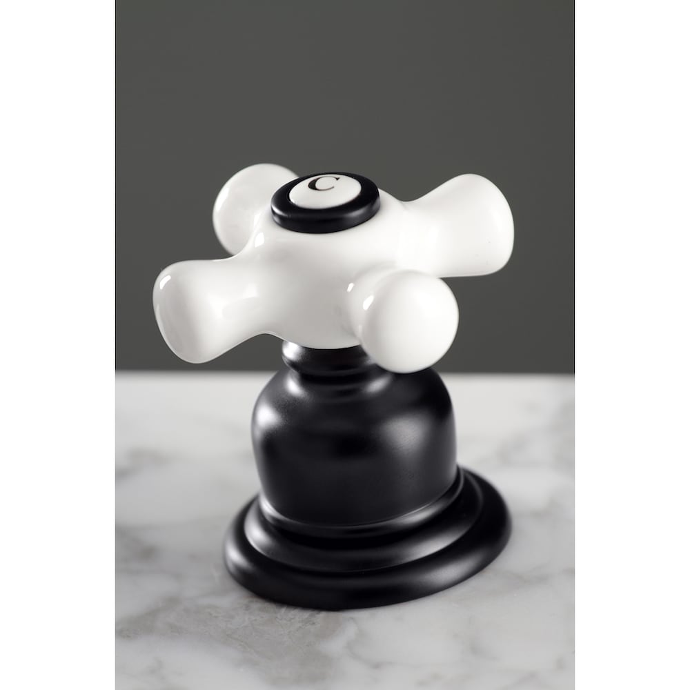 American Classic Porcelain 8 inch Widespread 2-Handle Bathroom Faucet in Matte Black