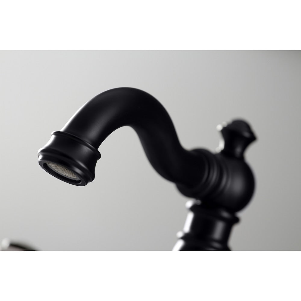 American Classic Porcelain 8 inch Widespread 2-Handle Bathroom Faucet in Matte Black
