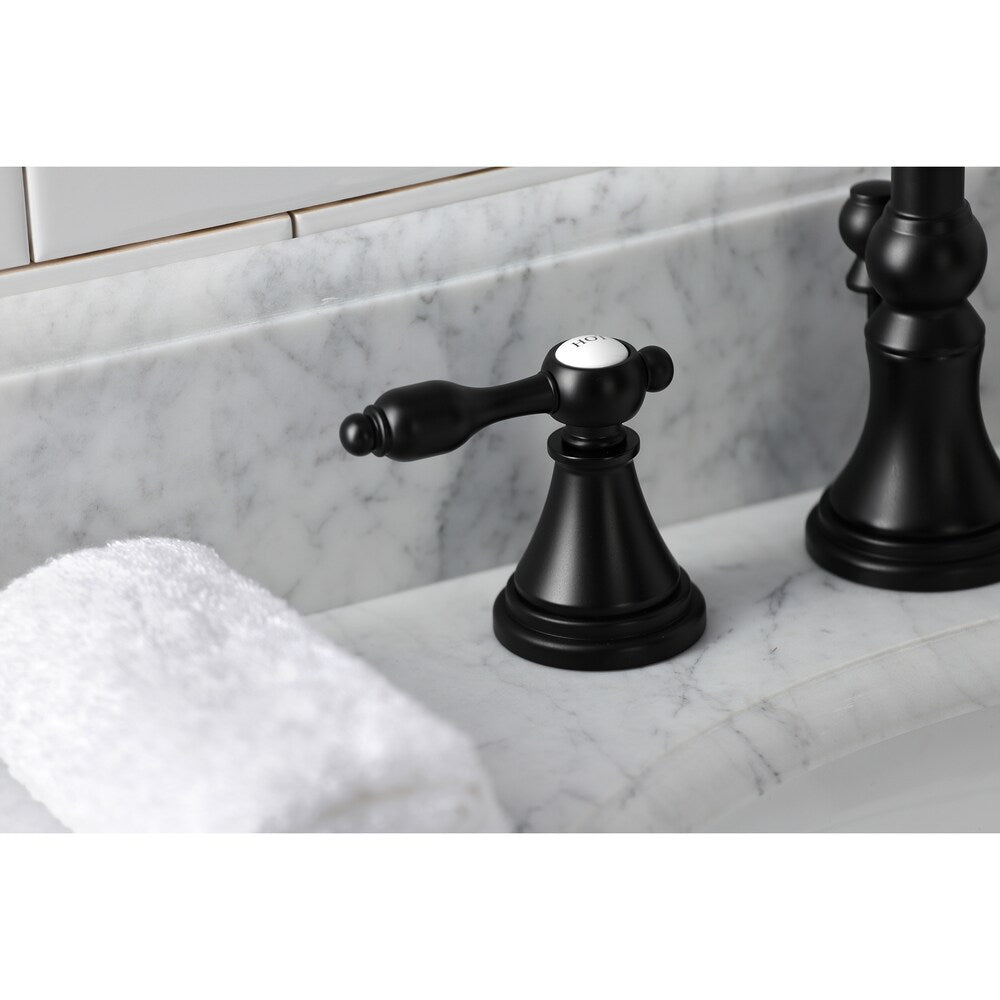 Tudor 8 inch Widespread 2-Handle Bathroom Faucet in Matte Black