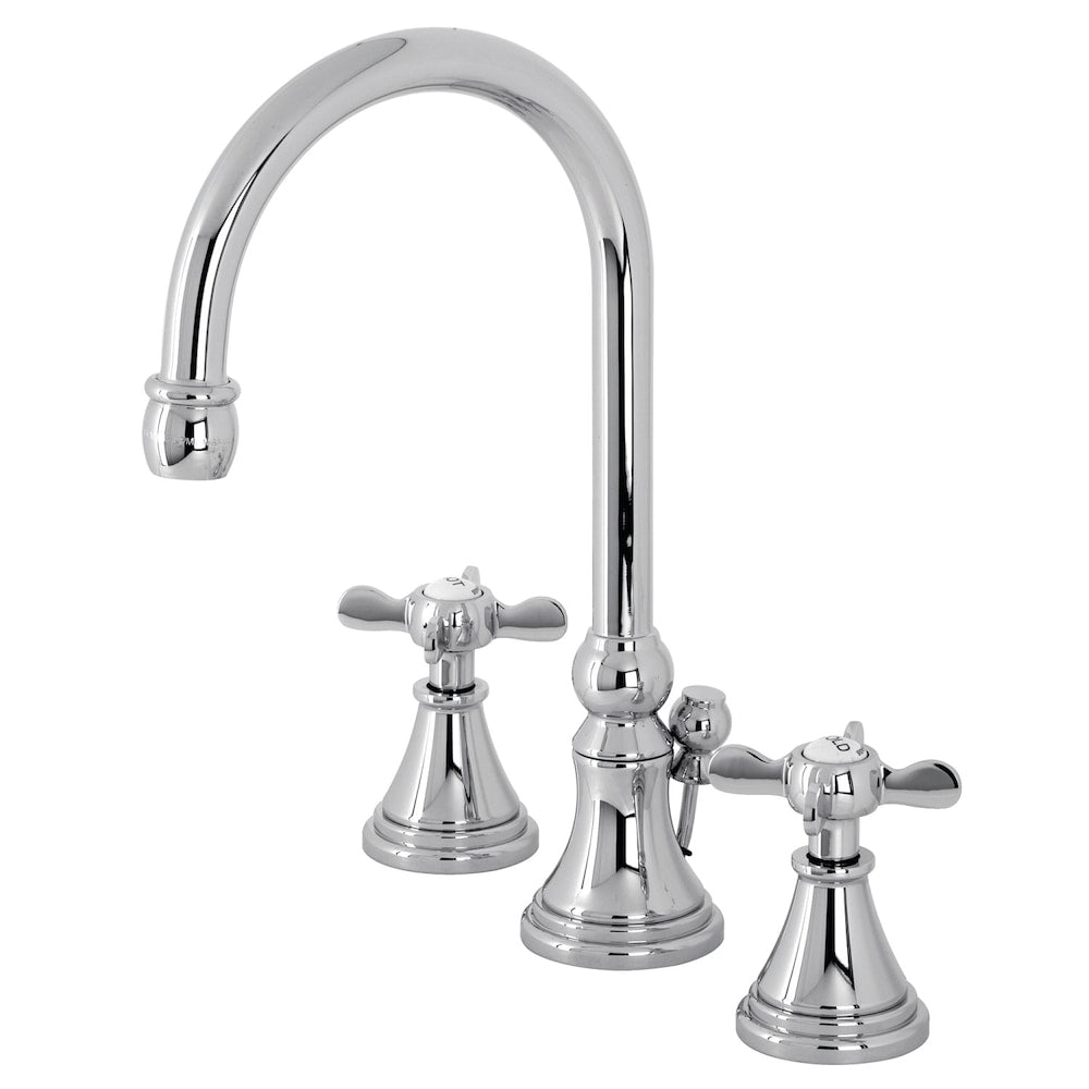 Robinet de salle de bain à 2 poignées et à large bec Essex de 8 pouces en chrome poli