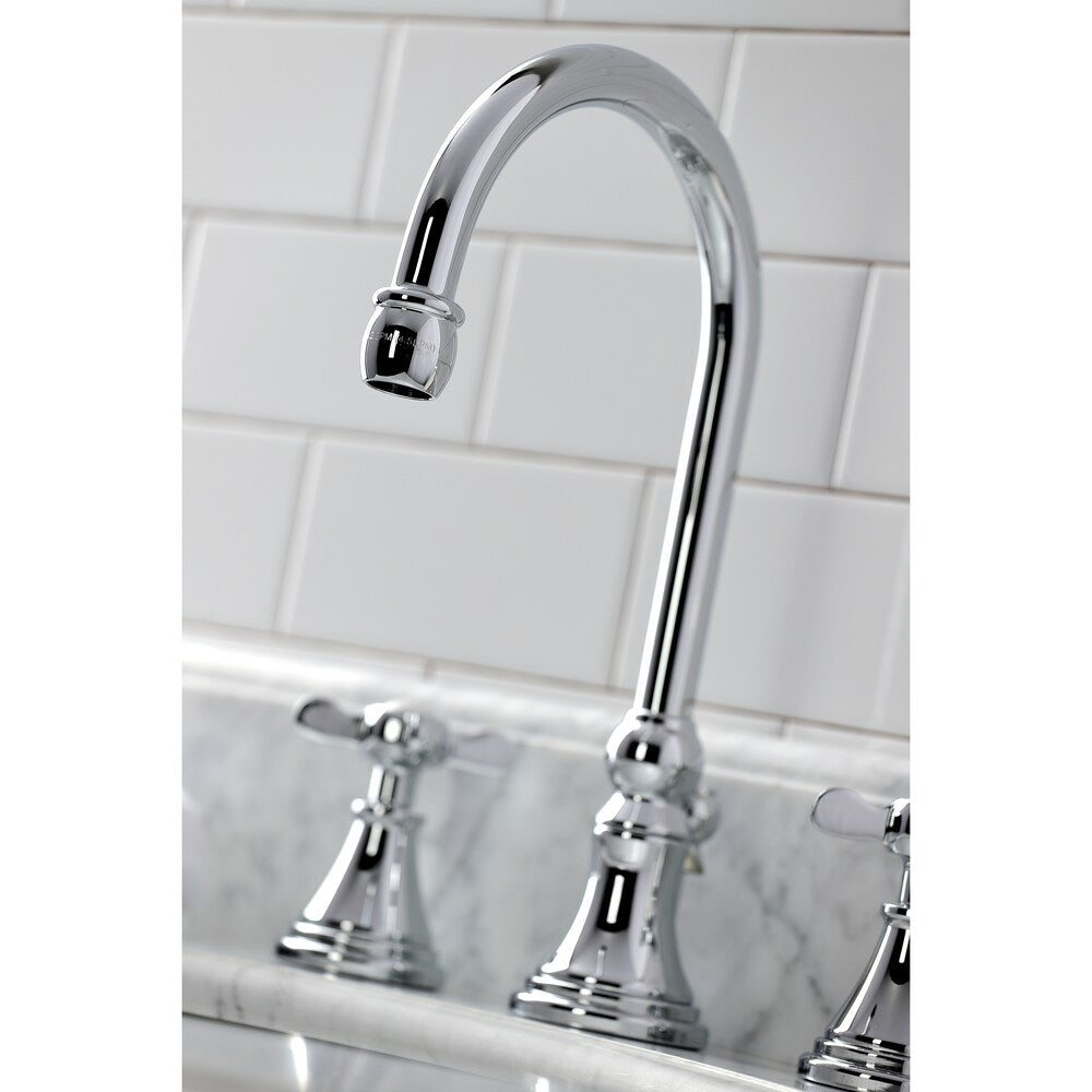 Robinet de salle de bain à 2 poignées et à large bec Essex de 8 pouces en chrome poli