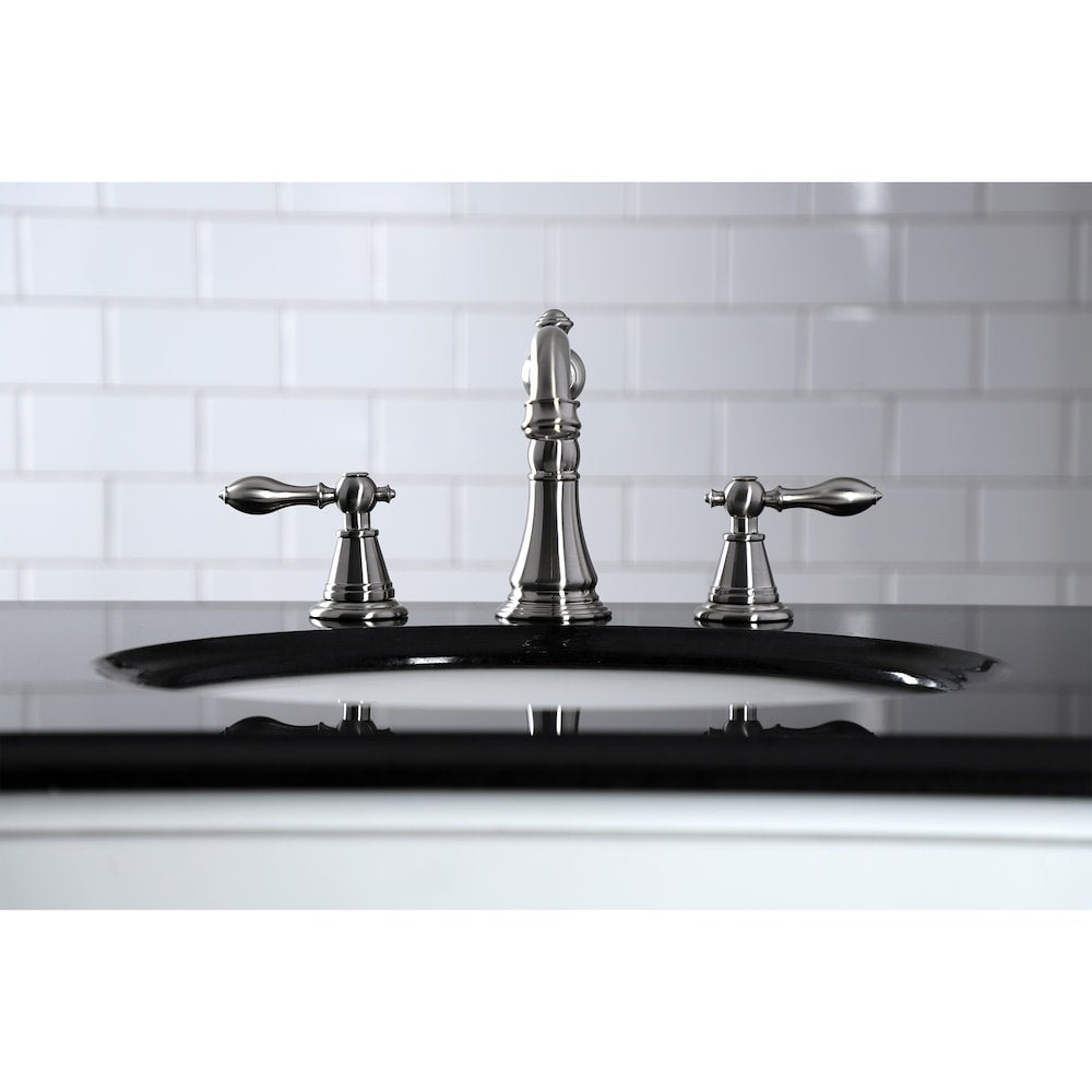 Robinet de salle de bain à 2 poignées de 8 pouces de style classique anglais en nickel brossé