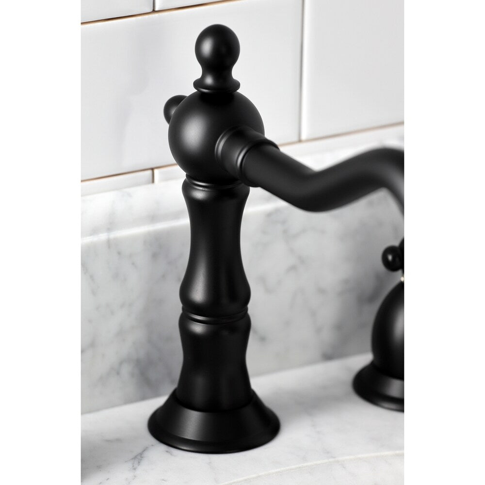 Robinet de salle de bain à 2 poignées en porcelaine Duchess de 8 pouces en noir mat