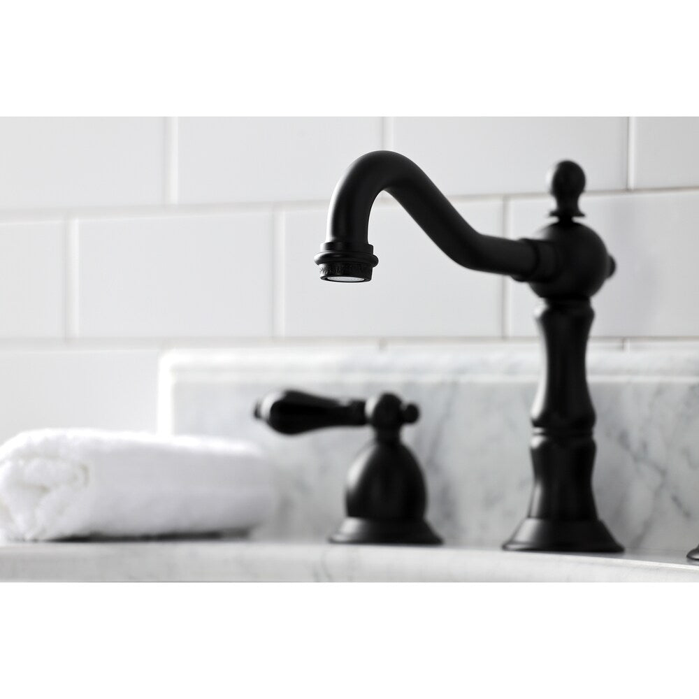 Robinet de salle de bain à 2 poignées en porcelaine Duchess de 8 pouces en noir mat