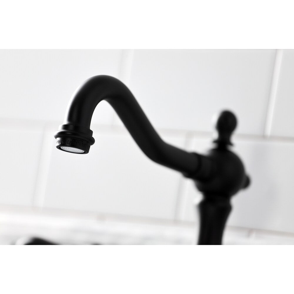 Robinet de salle de bain à 2 poignées en porcelaine Duchess de 8 pouces en noir mat