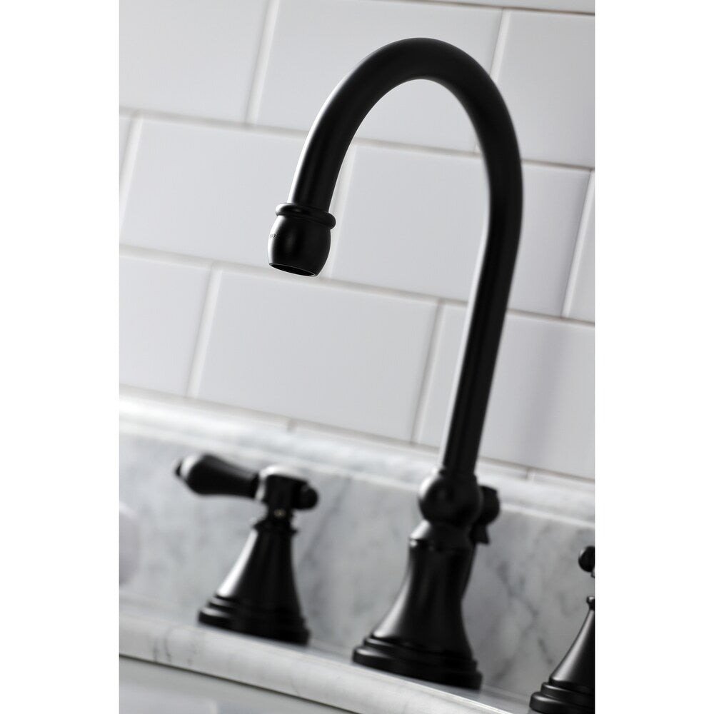 Robinet de salle de bain à 2 poignées Heirloom de 8 pouces en noir mat