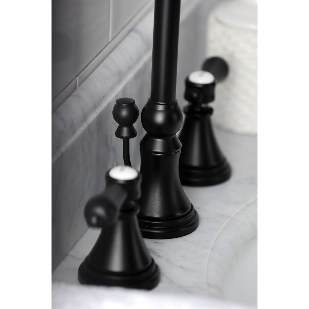 Robinet de salle de bain à 2 poignées Heirloom de 8 pouces en noir mat