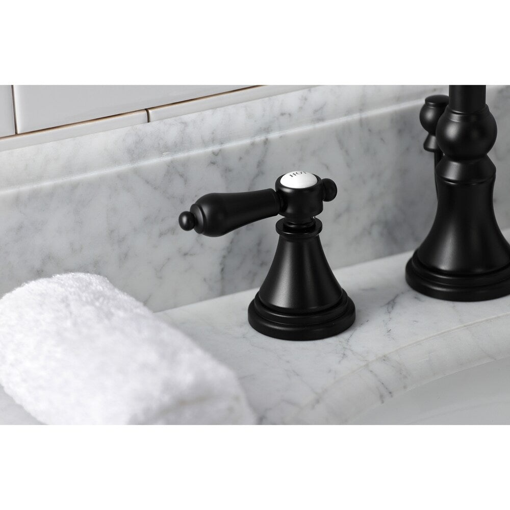 Robinet de salle de bain à 2 poignées Heirloom de 8 pouces en noir mat