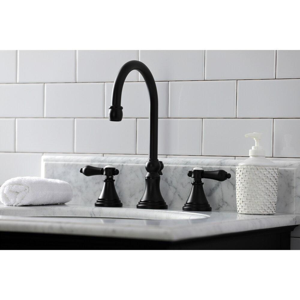 Robinet de salle de bain à 2 poignées Heirloom de 8 pouces en noir mat