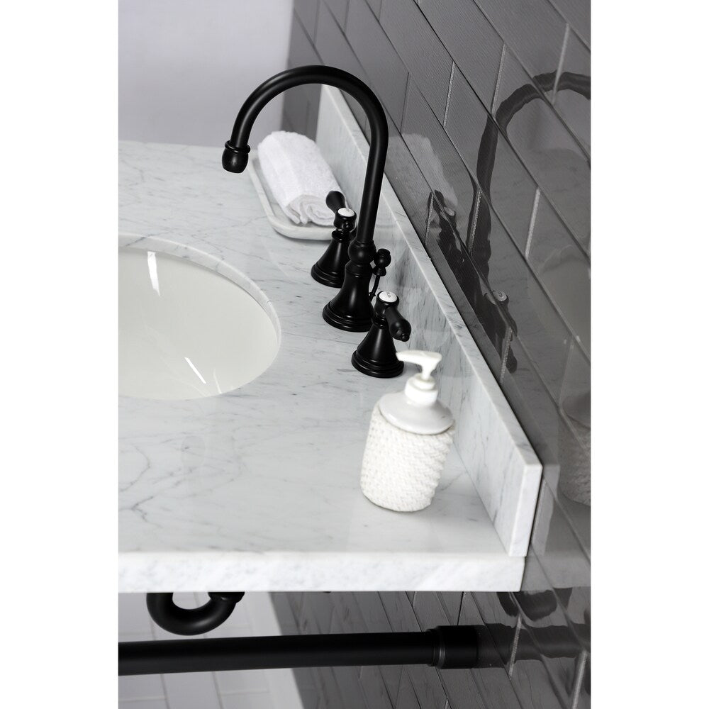 Robinet de salle de bain à 2 poignées Heirloom de 8 pouces en noir mat