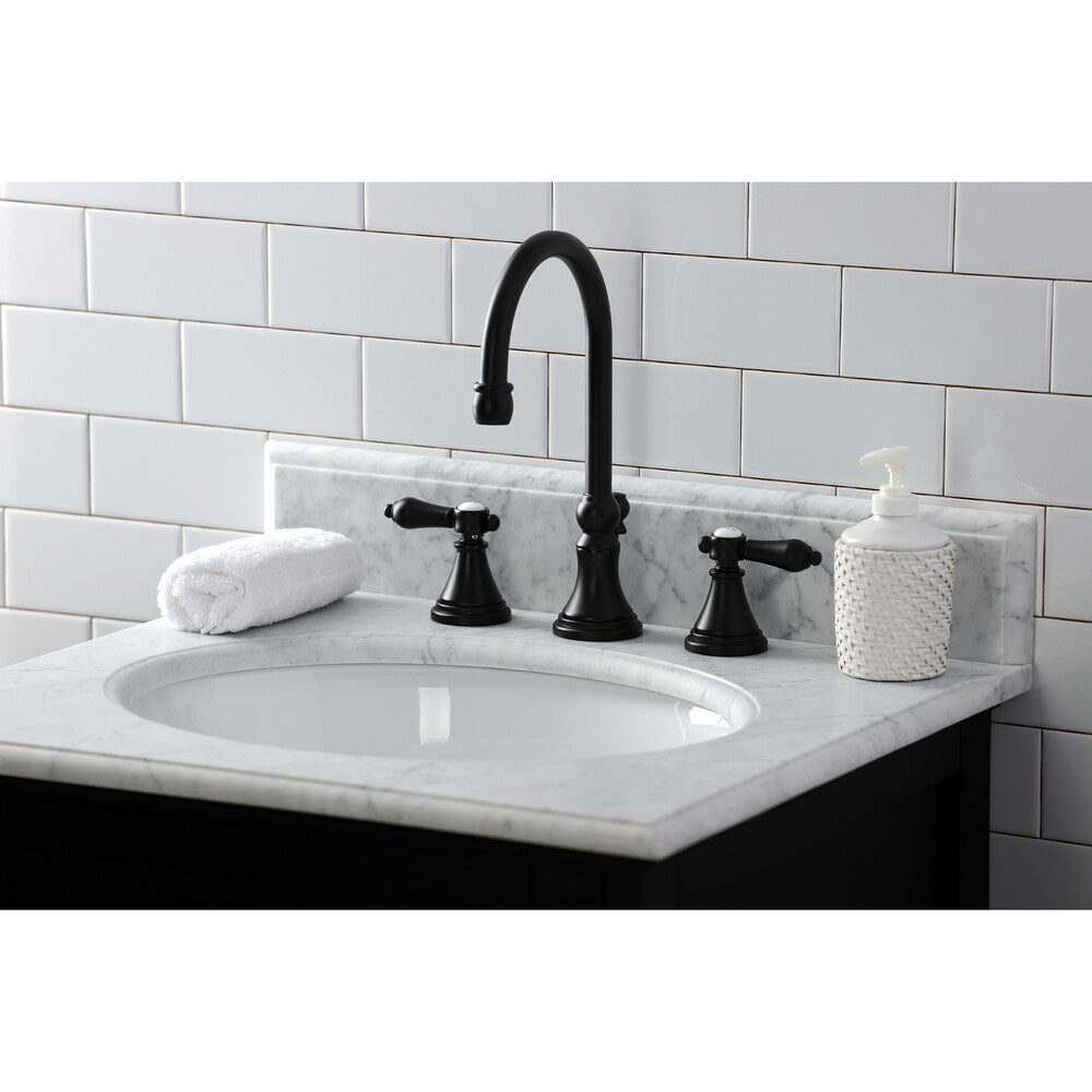 Robinet de salle de bain à 2 poignées Heirloom de 8 pouces en noir mat