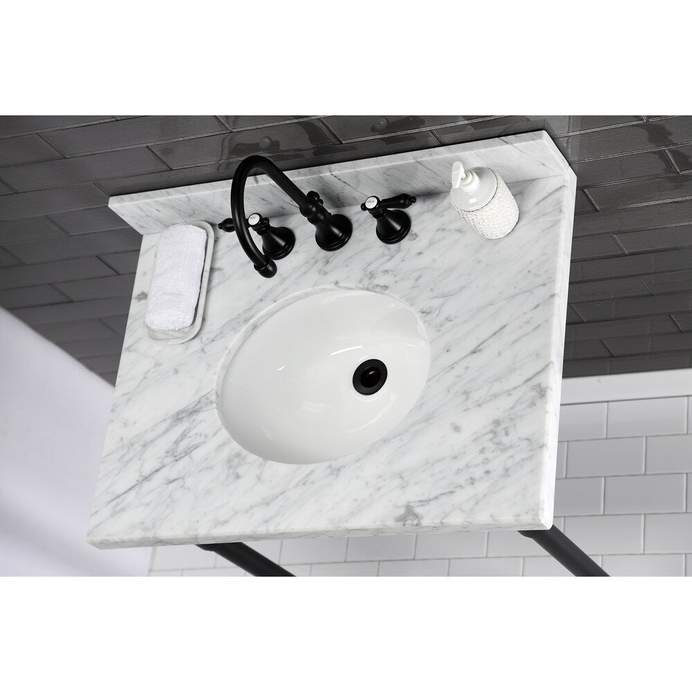 Robinet de salle de bain à 2 poignées Heirloom de 8 pouces en noir mat