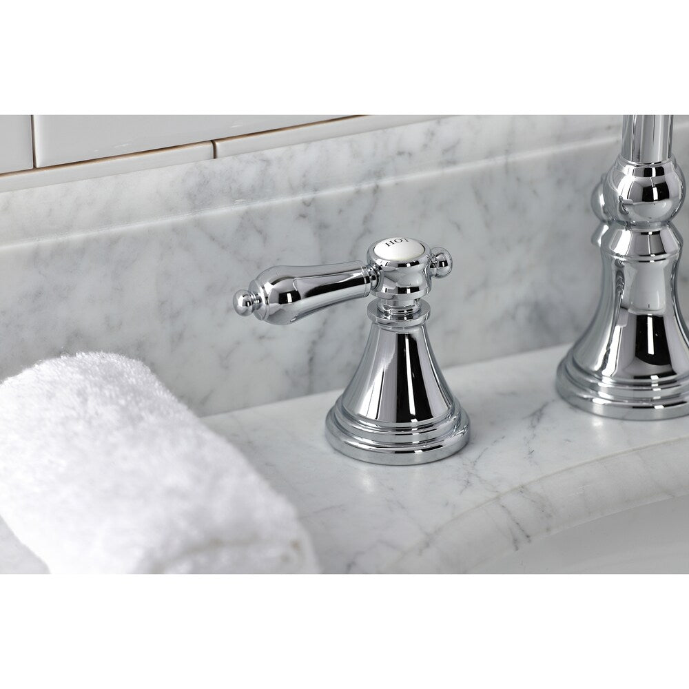 Robinet de salle de bain Heirloom à 2 poignées et à large bec de 8 pouces en chrome poli