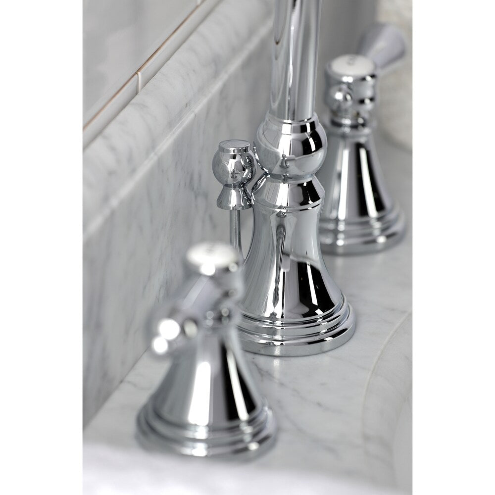 Robinet de salle de bain Heirloom à 2 poignées et à large bec de 8 pouces en chrome poli