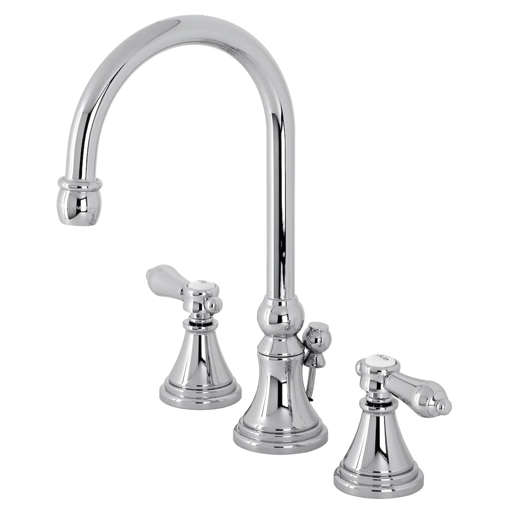 Robinet de salle de bain Heirloom à 2 poignées et à large bec de 8 pouces en chrome poli