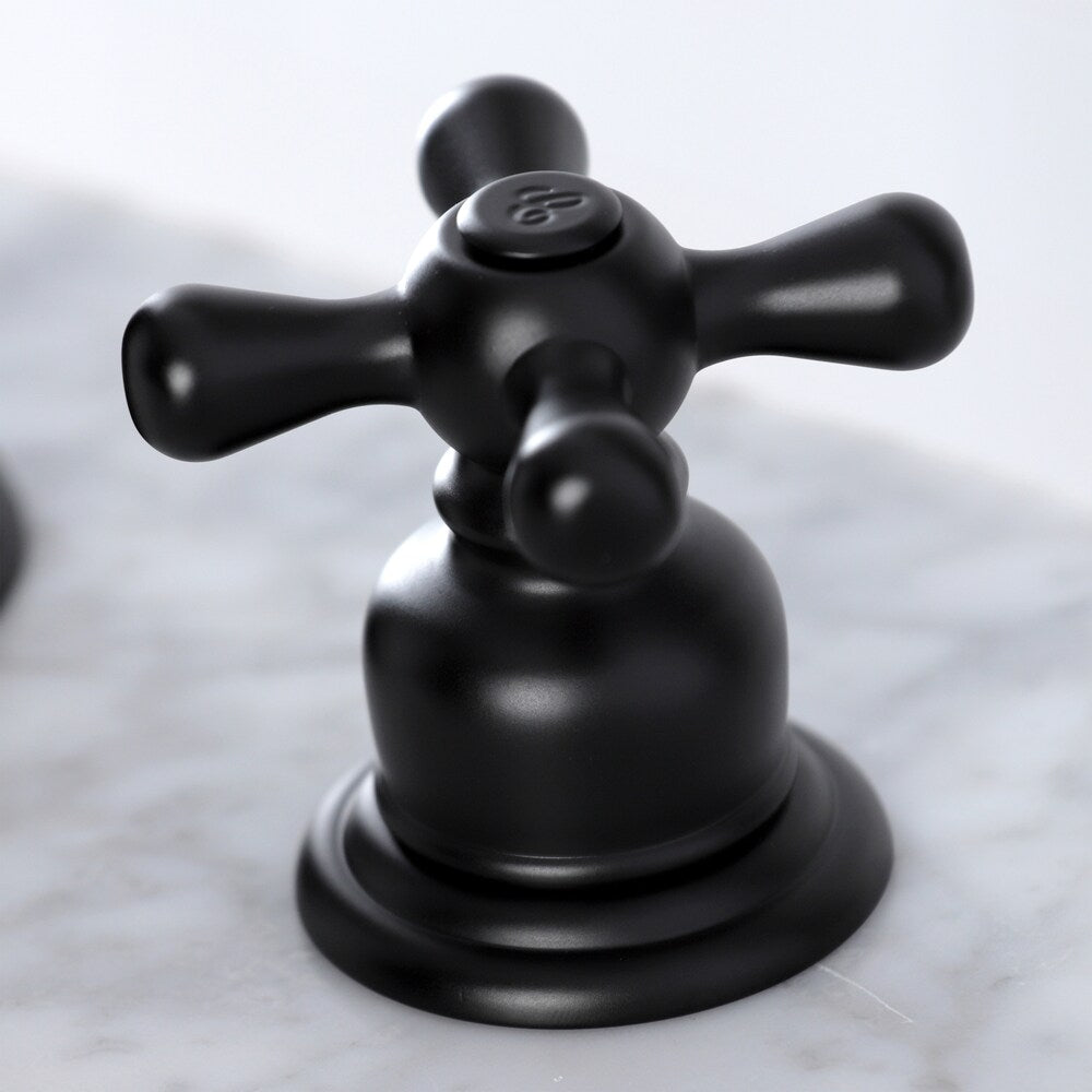 Robinet de salle de bain à 2 poignées de style victorien de 8 pouces en noir mat