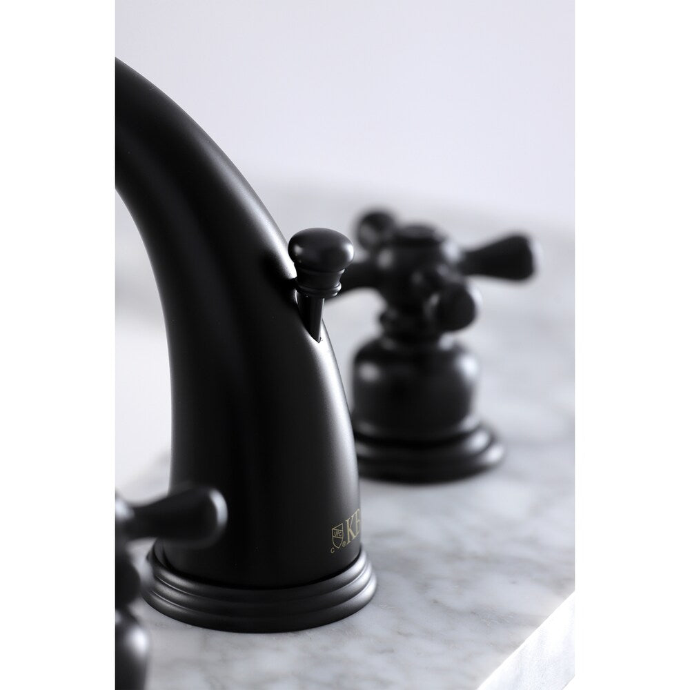 Robinet de salle de bain à 2 poignées de style victorien de 8 pouces en noir mat