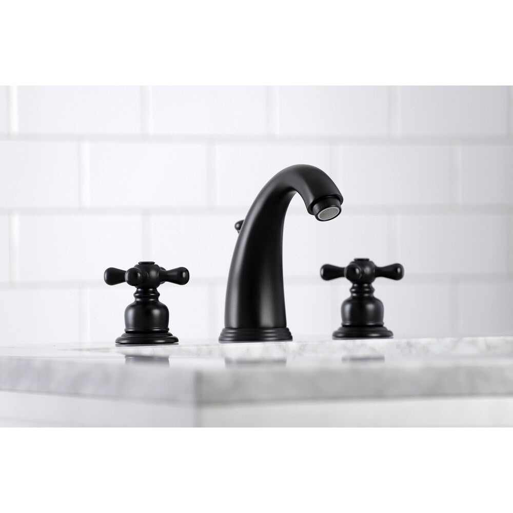 Robinet de salle de bain à 2 poignées de style victorien de 8 pouces en noir mat