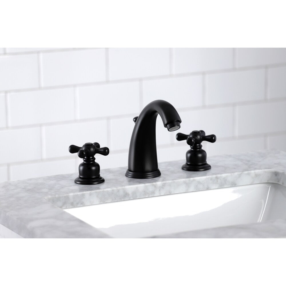 Robinet de salle de bain à 2 poignées de style victorien de 8 pouces en noir mat