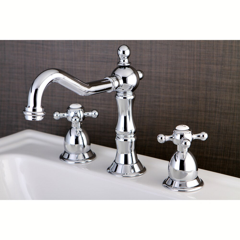 Robinet de salle de bain à 2 poignées Heritage de 8 pouces en chrome poli