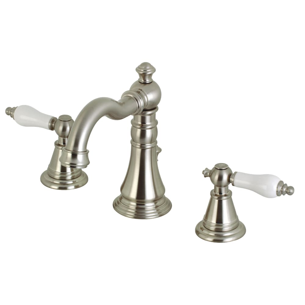 Robinet de salle de bain classique anglais à 2 poignées de 8 pouces en nickel brossé