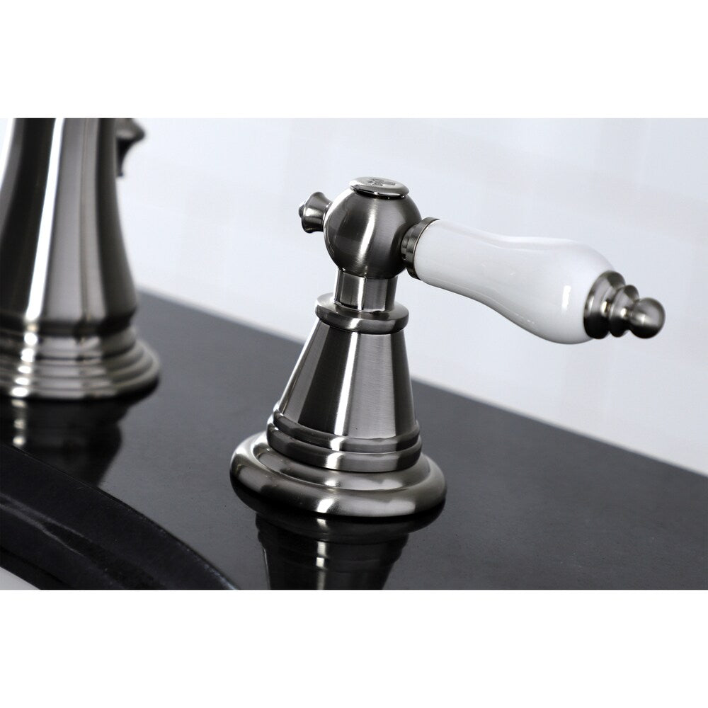 Robinet de salle de bain classique anglais à 2 poignées de 8 pouces en nickel brossé