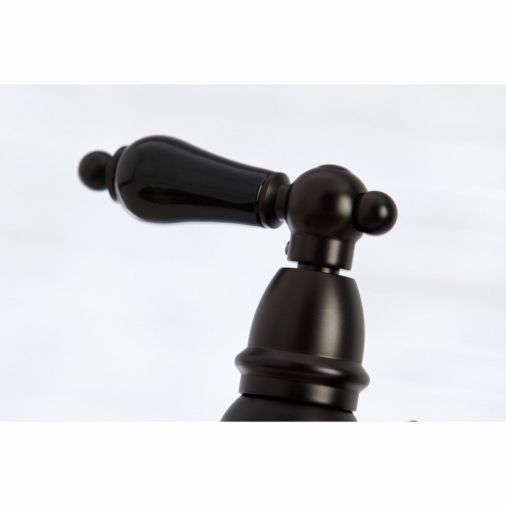 Robinet de cuisine à 2 poignées en porcelaine Duchess avec pulvérisateur latéral en bronze huilé