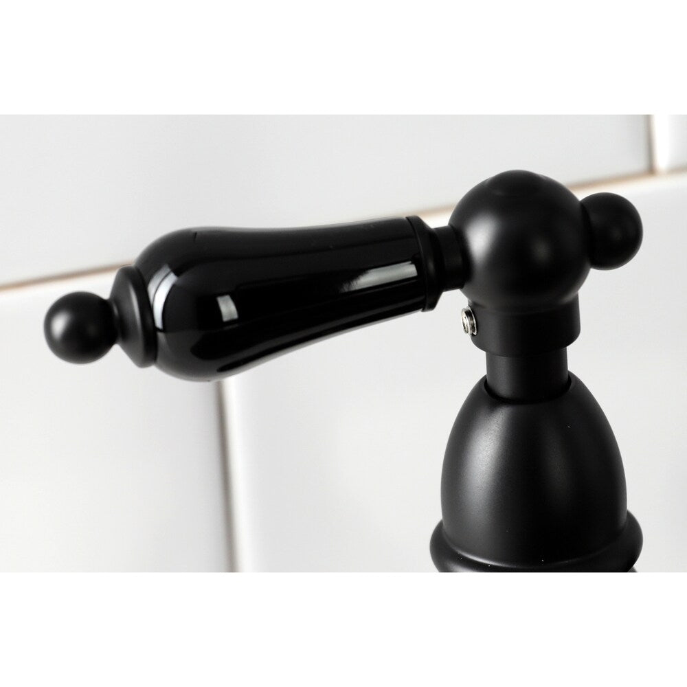 Robinet de cuisine à 2 poignées Duchess avec pulvérisateur latéral en noir mat