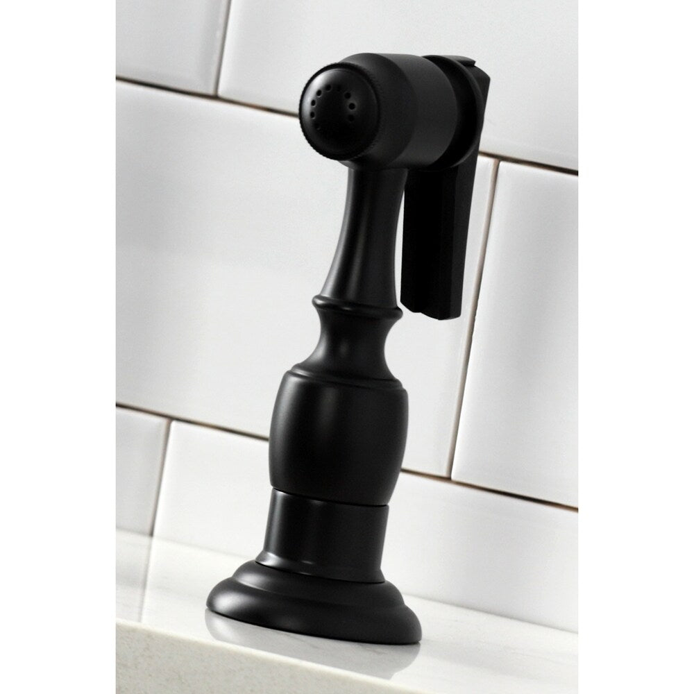 Robinet de cuisine à 2 poignées Duchess avec pulvérisateur latéral en noir mat