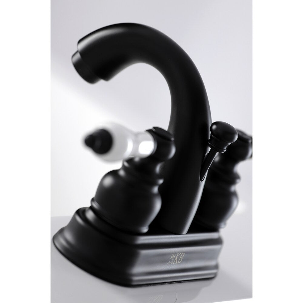 Restoration 4 inch Centerset 2-Handle Bathroom Faucet in Matte-Black