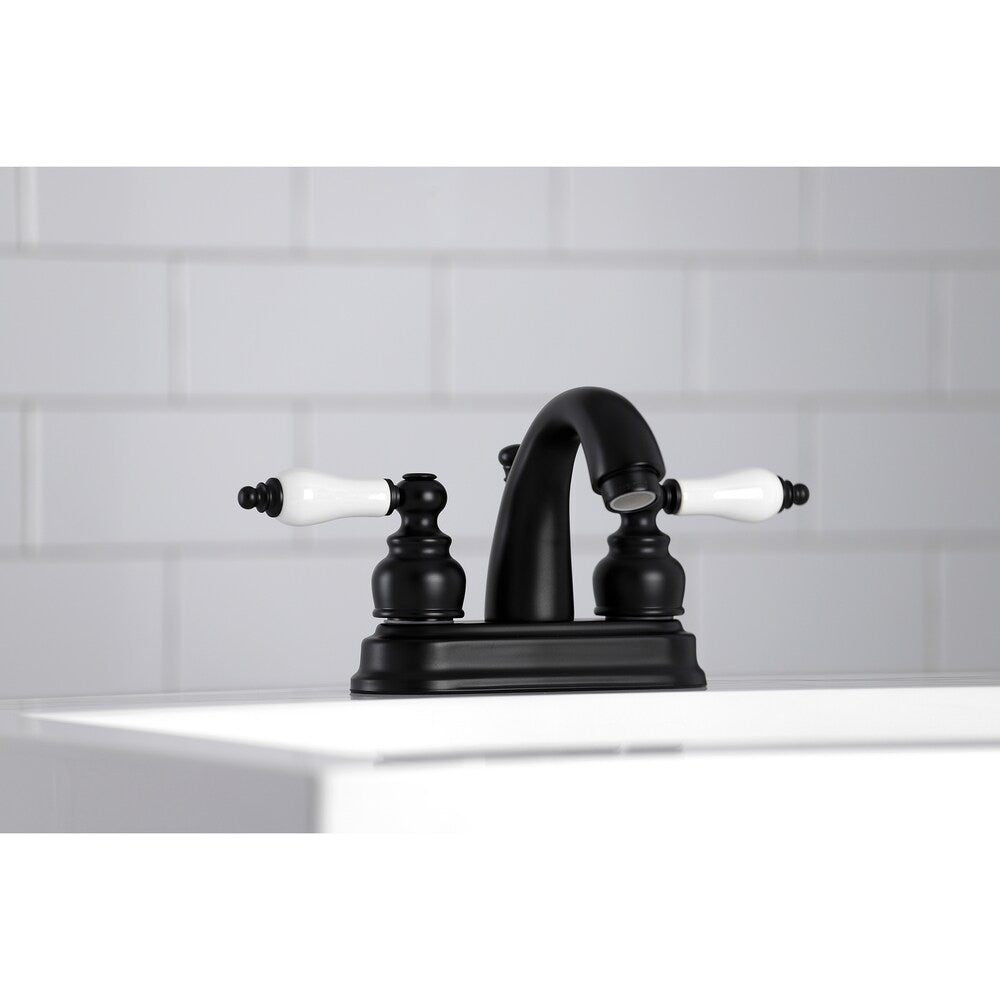Restoration 4 inch Centerset 2-Handle Bathroom Faucet in Matte-Black