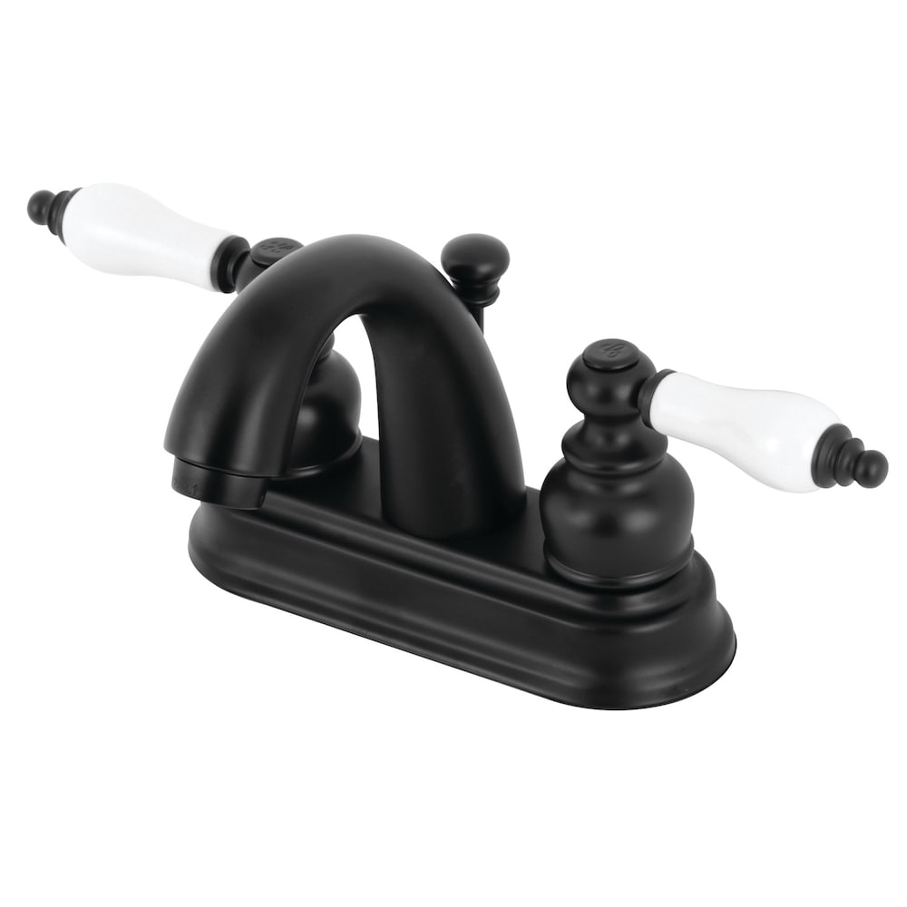 Restoration 4 inch Centerset 2-Handle Bathroom Faucet in Matte-Black