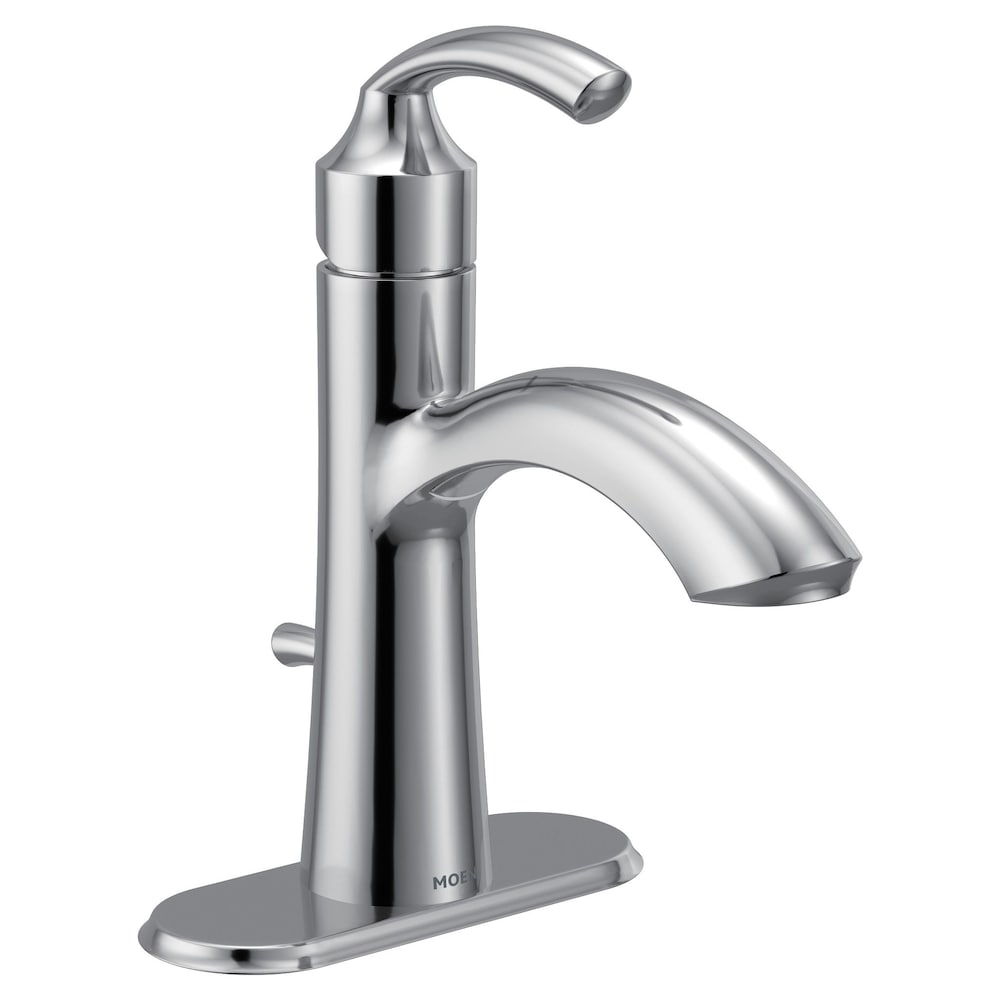 Robinet de lavabo de salle de bain à poignée unique Glyde de 4 pouces avec plaque de pont en chrome (robinet inclus)