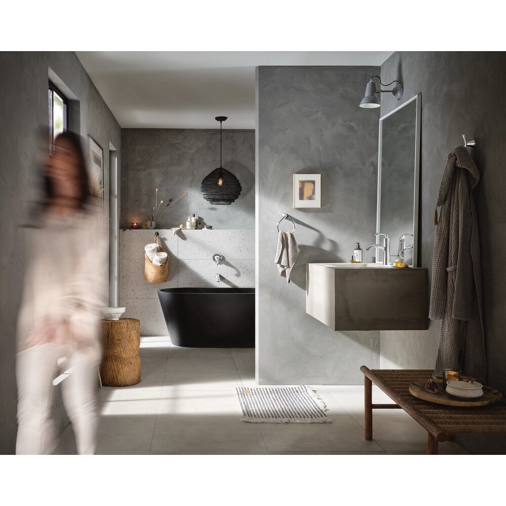 Robinet de lavabo de salle de bain à poignée unique Glyde de 4 pouces avec plaque de pont en chrome (robinet inclus)