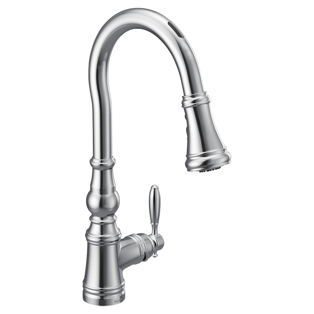 Robinet de cuisine à tirette à commande vocale sans contact intelligent Weymouth en chrome